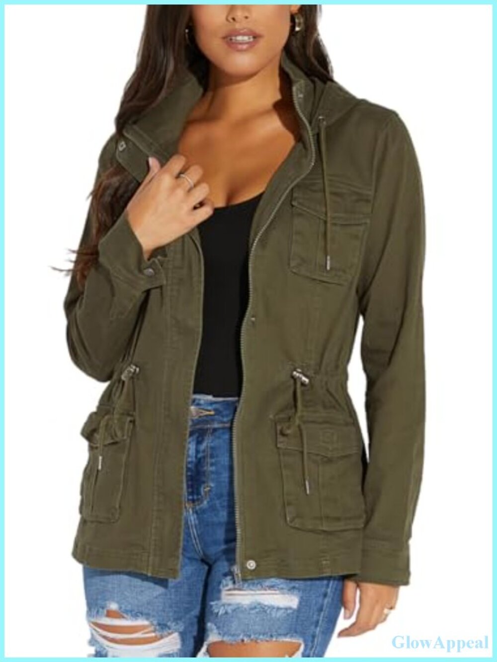 Women's Long Sleeve Full Zip Bomber Jacket Classic Casual Outwear